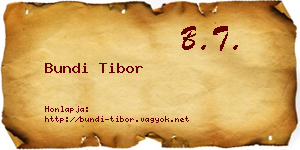 Bundi Tibor névjegykártya
